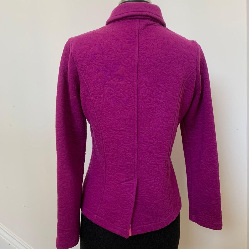 Isaac Mizrahi Sz XXSmall Fushia women Jacket butto - Picture 2 of 6
